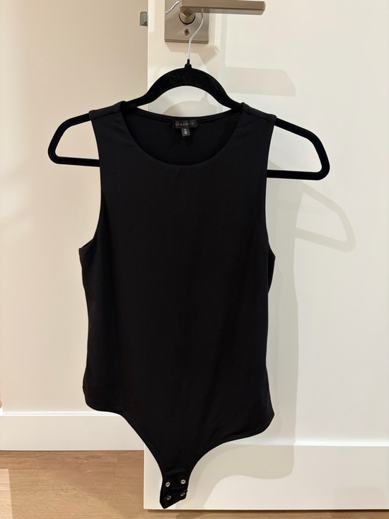 Dynamite Tops - Dynamite Black Sleeveless Bodysuit with Scoop Neck